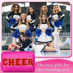 Clysee 12 Pcs Cosmetic Cheer Bag Bulk with Chenille Letter Bright Colors