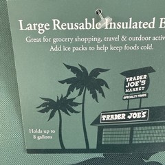 Trader Joe’s Large Insulated Tote Cooler Bag Dusty Blue 8 Gallons