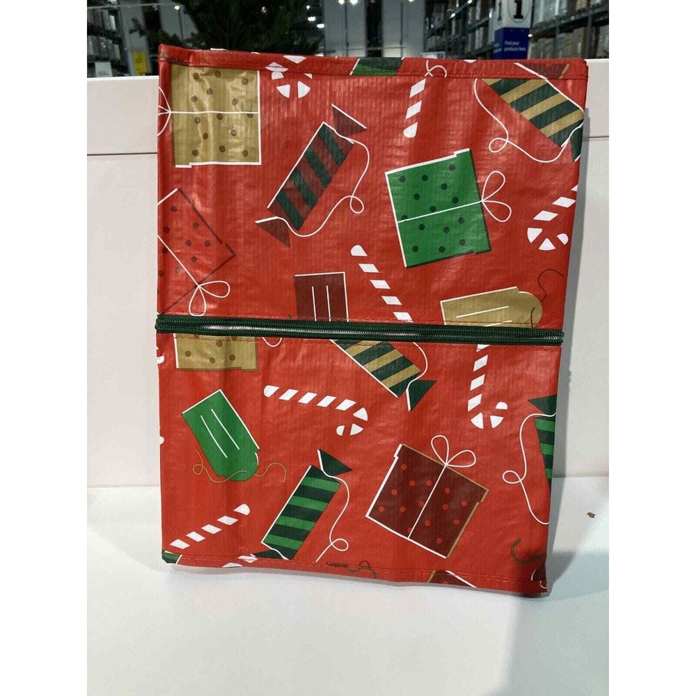 Ikea VINTER Storage Bag Christmas Pattern red 13 ¾x28 ¾x11 ¾ 20 gallon NEW
