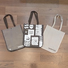 Lot 3 Lululemon Large Reusable Shopping Tote Bags 🤎 Brown Tan White Black NEW ⚡