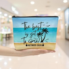 Sldpngo Retirement Gifts for Women 2026 Makeup Bag, Happy 10*7.5*2 inch, Come