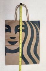 7 Starbucks Paper Bags Reusable Brown with Handles Rainforest Alliance
