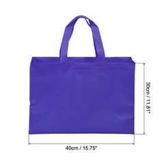 30x40cm Reusable Gift Bag, 10Pcs Horizontal Style Non-Woven, Blue