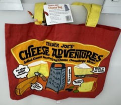 Trader Joe’s NEW Cheese Adventures 1 Reusable 100% Cotton Shopping Bag /Tote NWT