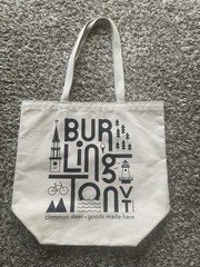 Common Deer Burlington Vermont Canvas Tote Bag Graphic Print Beige 16x17x6.5