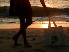 Long Handle Foldable Reusable Grocery Shopping, Eco Cotton Beach Travel Tote Bag