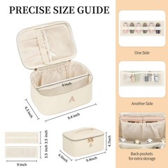 OCHEAL Personalized Makeup Bag, Beige Make up Bag for Women,