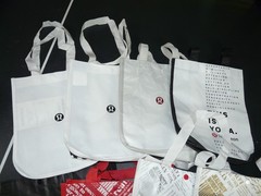 Lululemon Reusable Shopping Tote Bag Small Lot of 8 – 12″ x 10″ Black White Red