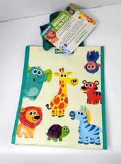 Garanimals Reusable Tote Bag Zoo Jungle Animals 50% Recycled Material 9.5×11.5×7