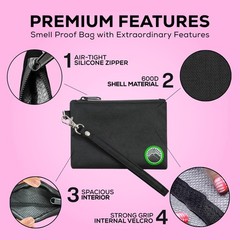 Small Smell Proof Bag 6″ x 4″, Container, Dog 6″x4″, Black