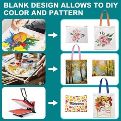 MAFYE 30 Pcs Sublimation Blanks Tote Bags, 15 Pcs Reusable Grocery Bags DIY H…