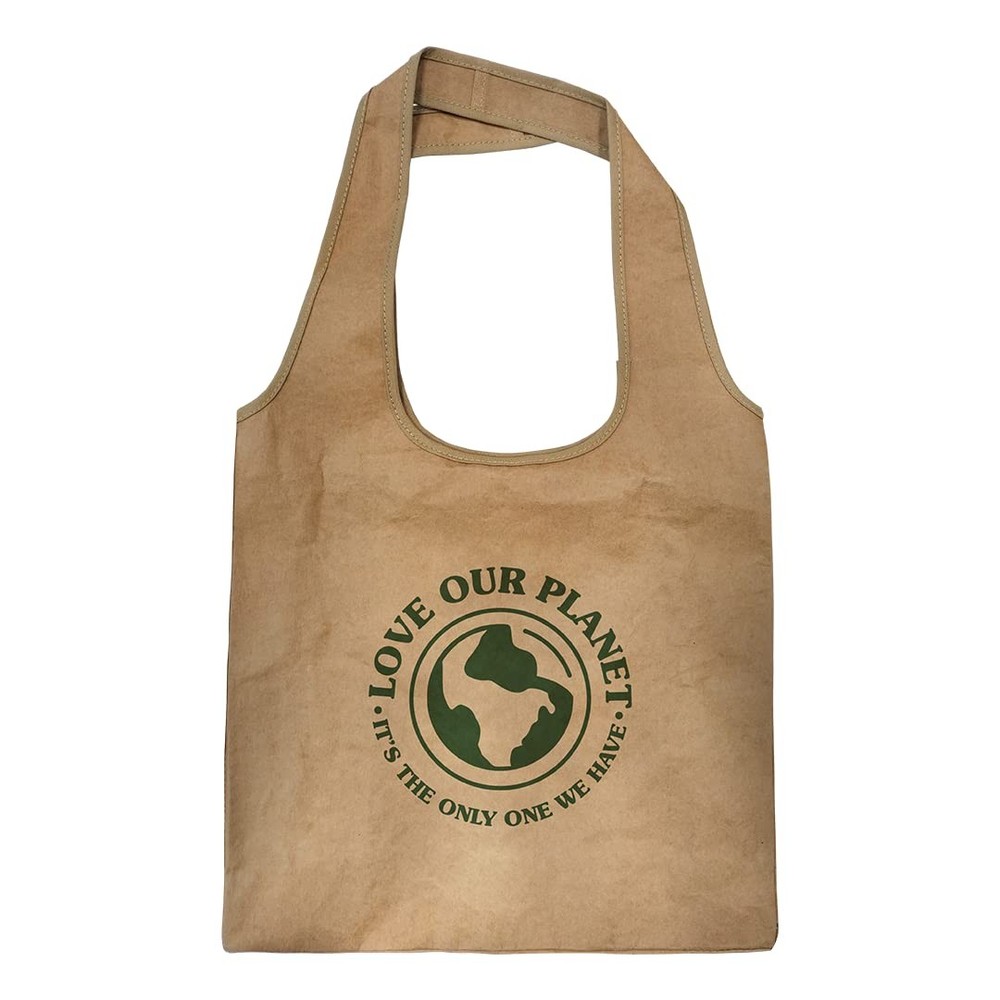 Large Reusable Shoulder Grocery Bag – Durable Washable Paper Tote 6″x16″x15″