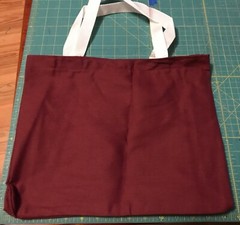 Reusable canvas tote bags, medium size measures 14×11.5” with 3.5” gussett