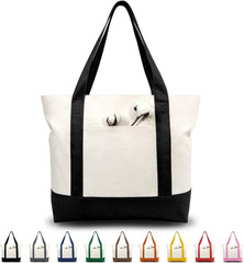 Topdesign 1 | 3 | 6 | 30 Pack Canvas Tote Bag with an External Pocket, Reusable