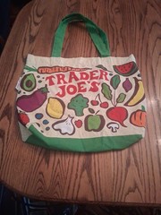 Trader Joes Iconic Canvas Market Tote Fresh Produce Bag Fruits Veggies Reusable