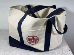 Trader Joe’s Bag Canvas Reusable Heavy Cotton Basic Style Shopping Navy Large