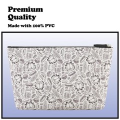 Concept One Garfield Women’s Makeup Bag, Small Travel Cosmetic White/Black