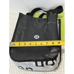 Lululemon Small Reusable Shopping Bag Black White SnapClosure Eco