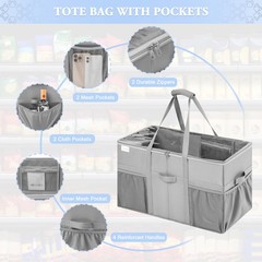 Extra Large Utility Tote Bag 2 Pack Reusable Grocery Bags Heavy Duty Sturdy Stru