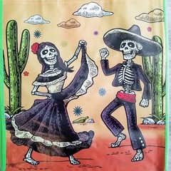 Reusable Shopping Grocery Tote Bag Day of the Dead Dia de los Muertos New