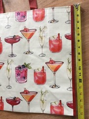 Lot of 2: Reusable Tote Bag~ASSORTED COCKTAILS BY HomeSense NWT