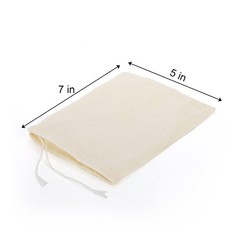 Suwimut 50 Pack Cotton Drawstring Bags, 5×7 Inch Inch, Unbleached