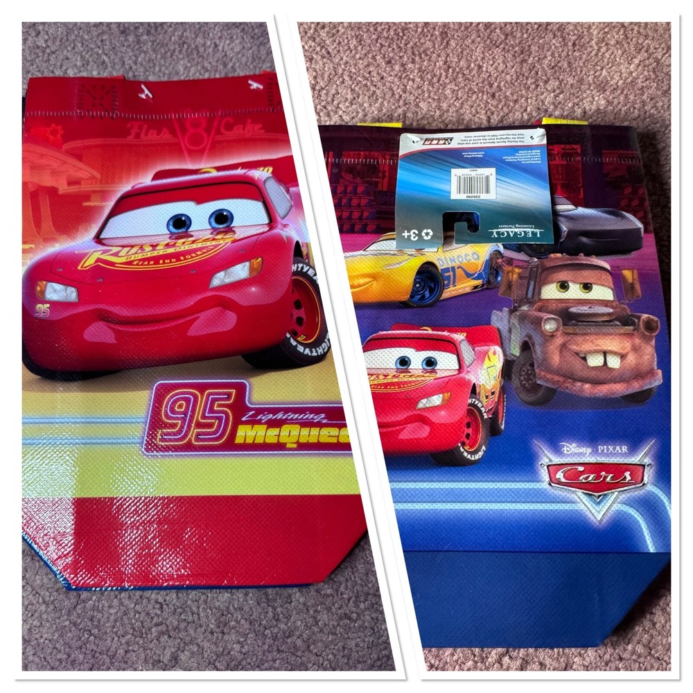 Disney Pixar Cars Mini Reusable 2 Pack Gift Bags Tote Totes New NWT Legacy