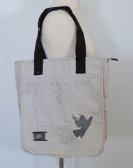 Nike Shoppers Tote Gray Map Print Zipper Closure