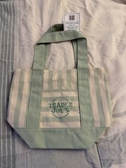 Trader Joe’s Striped Multicolor Canvas Mini Tote Bags Set of 4 11x13x11