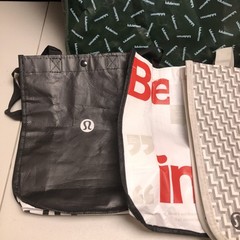 Lot Of 4 Lululemon Bags One Big Three Small Green Gray Black Red