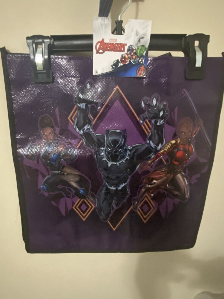 Black Panther Reusable Eco Black & Blue Shopping Tote Bag w/Handles New! Party