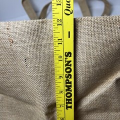 WISTERIA Natural Burlap Jute Raffia LARGE 35″ Shopping Tote Bag with Watch Fob