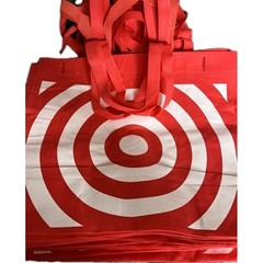 12 (One Dozen) Reusable Red & White Target Store Shopping Bags Grocery Tote Bags