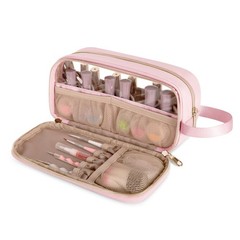 Prokva Nail Polish Organizer Case Fits 12 Bottles (15ml), Pink
