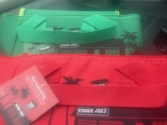 Trader Joe’s Mini Insulated Tote Bags Red Emerald Green New