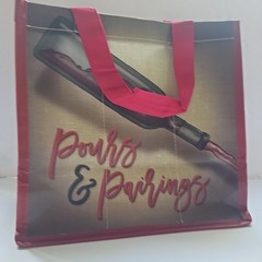 Reusable Wine Bottle Bag Holds 6 Bottles Pours Pairings 6.5×10.75×10″ Multicolor