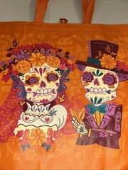 16×18 Dias De Los Muertos Day Of The Dead Skeletons Reusable Shopping Bag