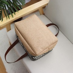 Canvas Tote Bag, Small Rectangular Picnic Basket for Storage Shopping Laundry…