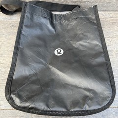 Lululemon Small Reusable Shopping Tote Lunch Bag *LOT OF 2* Black Green 12x9x4″