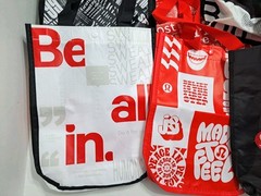 Lululemon Lot of 8 Reusable Shopping Tote Bags Small Medium Red Black White