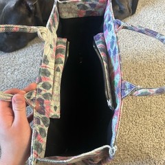Multicolor All-Over Print Reusable Shopping Bag Foldable Zipper 16x6x12