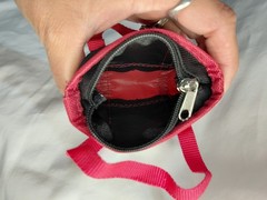 Trader Joe’s Red Micro Tote / Coin Bag Mini Can Be A Keychain