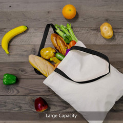 5-Pack Economical Cotton Tote Bag, Lightweight Medium Reusable Grocery Shopping