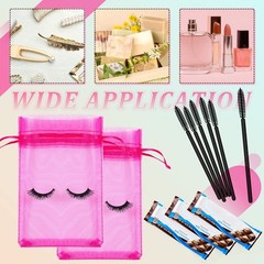 Boao 100 Pcs Eyelash Aftercare Bags 4 x 6 Inches Eye Lash Print Pink
