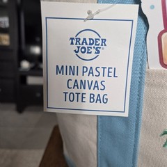 Trader Joe’s Mini Canvas Tote Bag Spring 2026 Pastel Blue NWT