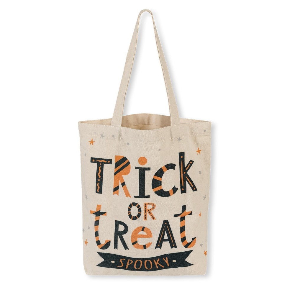 13.8″ Large Halloween Tote Bag Trick or Treat Canvas Reusable Large Bucket fo…