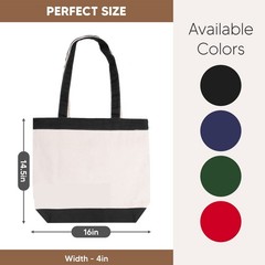 Canvas Tote Bag with Handles for Woman, Reusable Cloth Bag for Groceries and …
