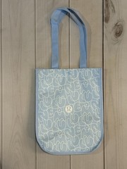 Lululemon Reusable Shopping Tote Lunch Bag Light Blue Sky Cloud Bubble