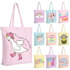 Reginary 10 Pcs Inspirational Canvas Tote Bags Bulk with Zipper Inner Pocket …