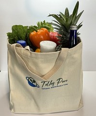 TellusPure Medium Canvas Reusable Grocery Shopping Bag Beach Tote Durable